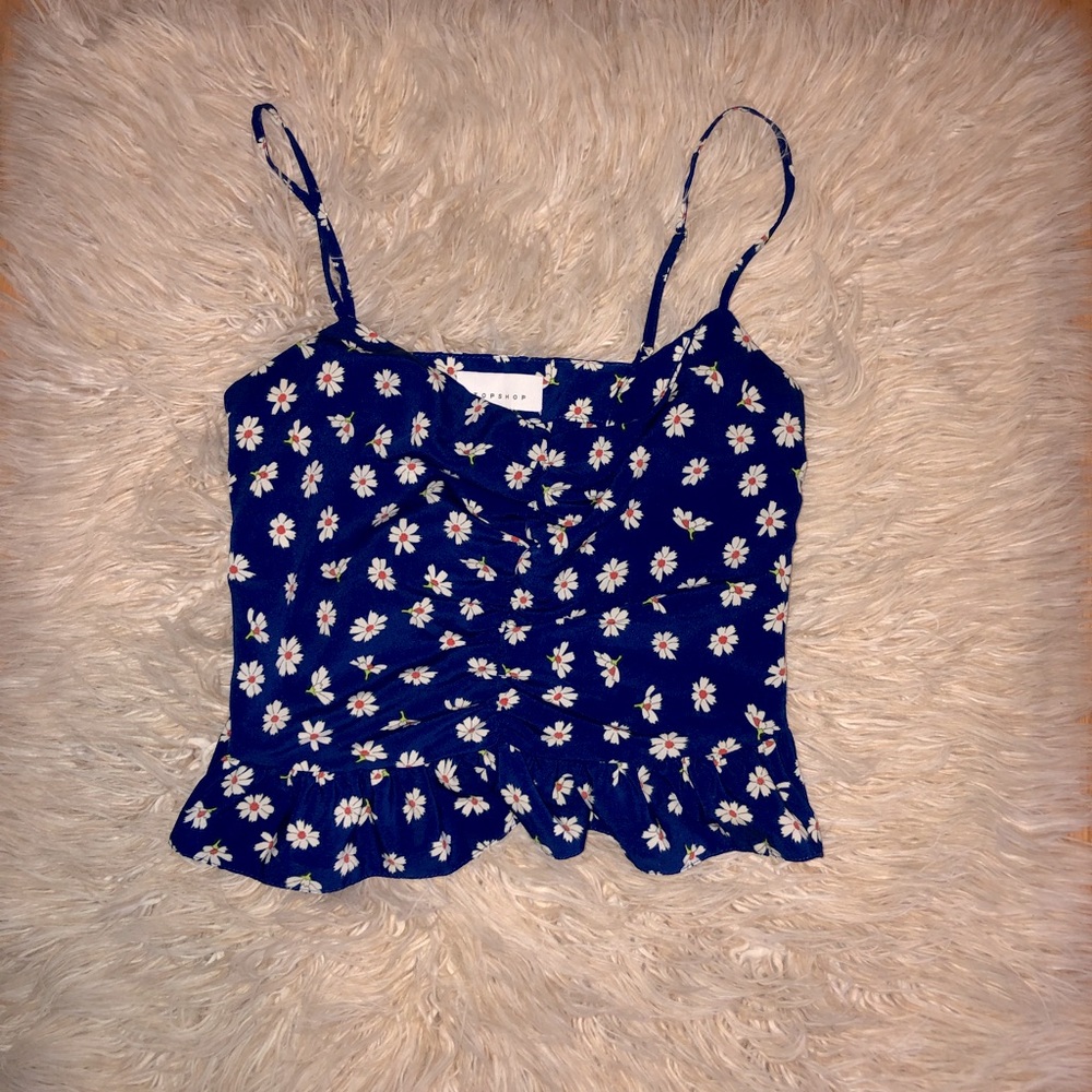 TOPSHOP cropped floral cami